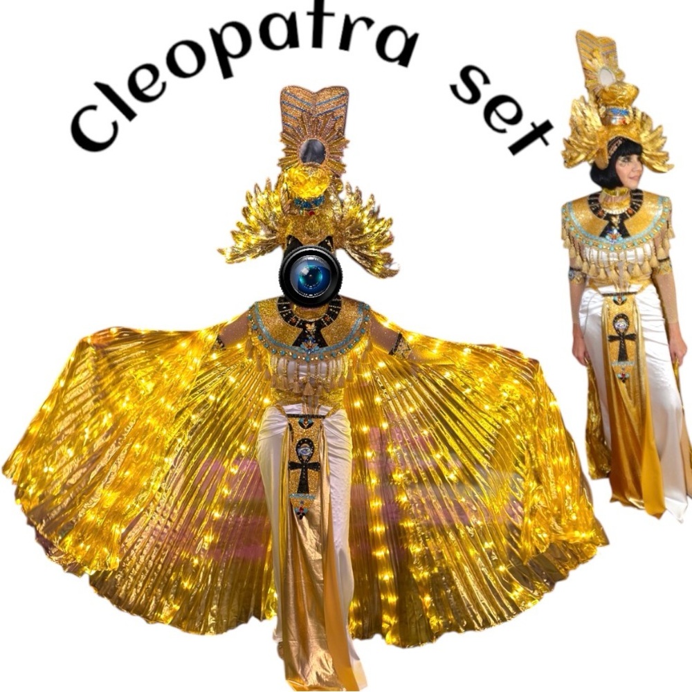 Cleopatra Adult Costume, 11 piece Outfit, Egyptian Queen, Sz Small, Contest Win